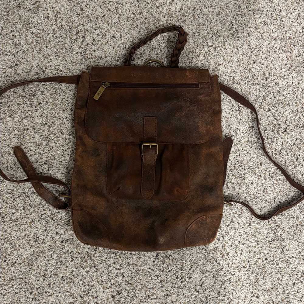 HOBO International Backpack Distressed Leather Rare